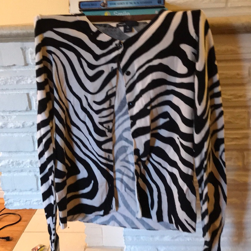 Black and white zebra print sweater